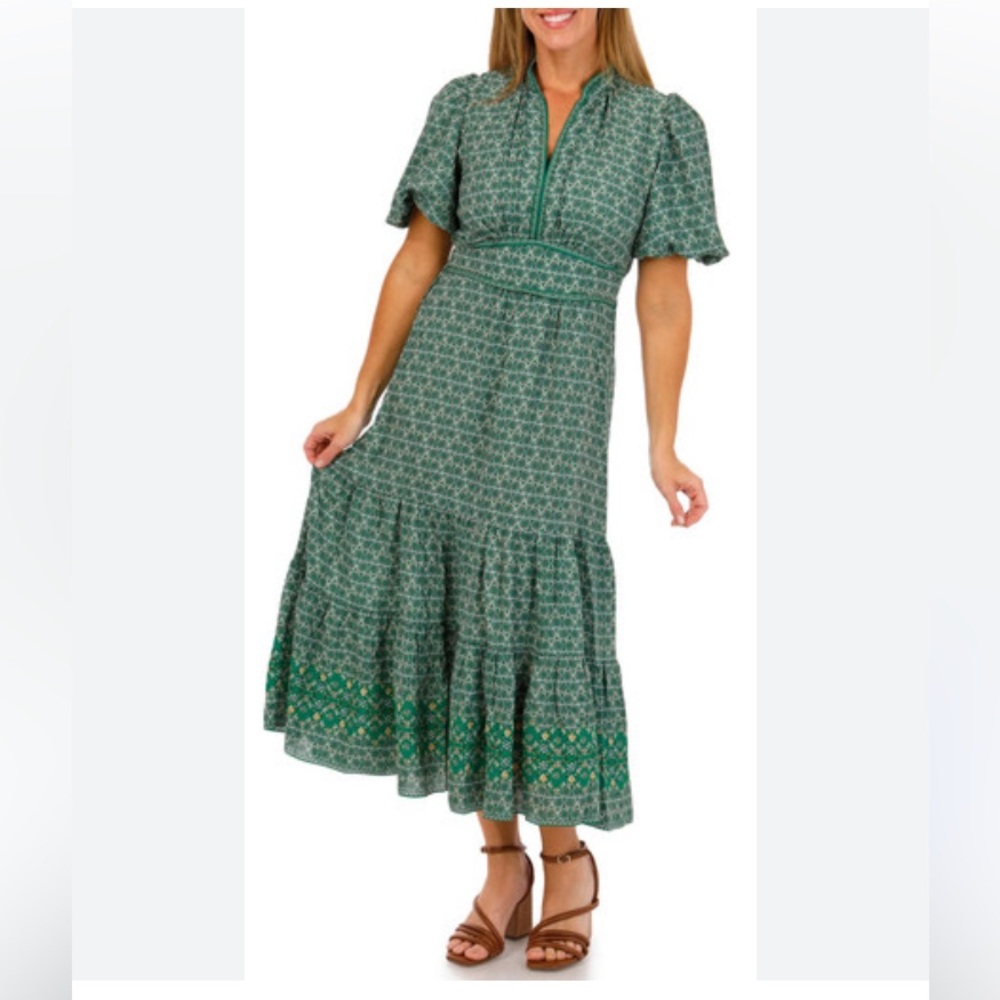 Max Studio Green Patterned Maxi Dress - Picture 2 of 7